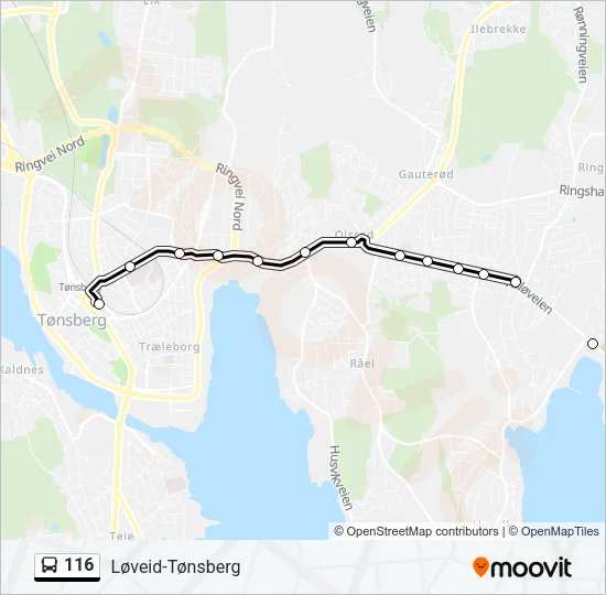 116 Bus Line Map