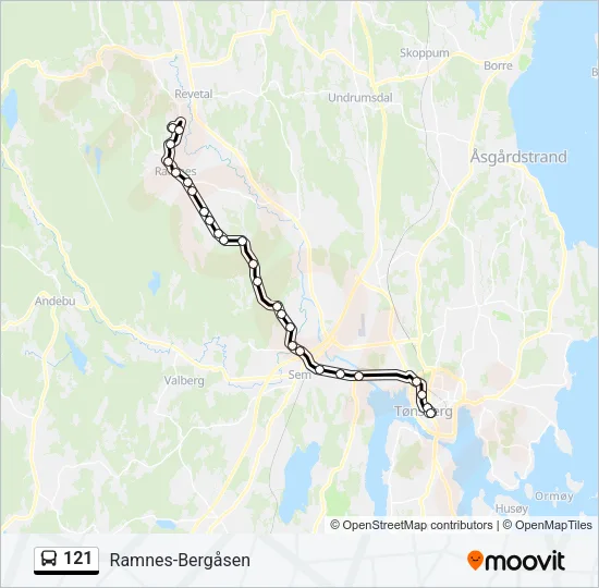 121 Bus Line Map