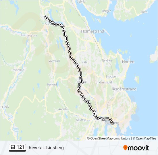 121 bus Line Map