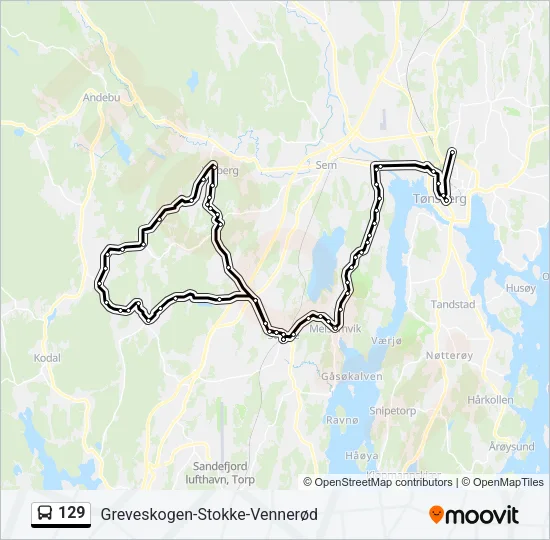 129 Bus Line Map