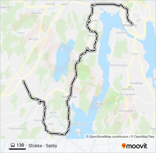 130 Bus Line Map