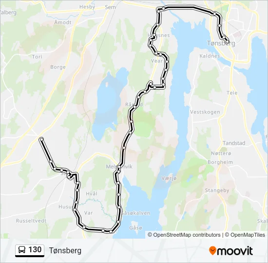 130 Bus Line Map