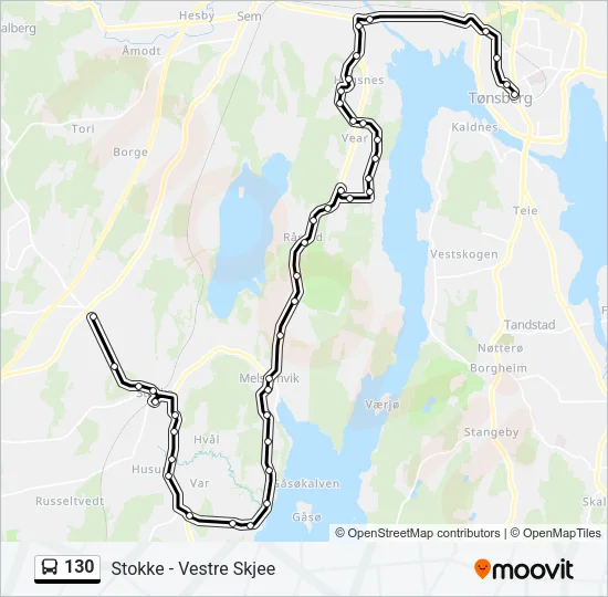 130 Bus Line Map
