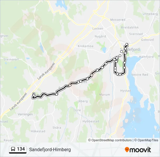 134 Bus Line Map