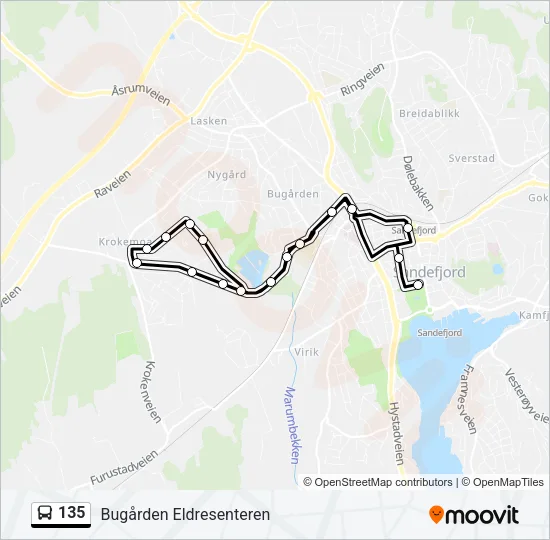 135 Bus Line Map