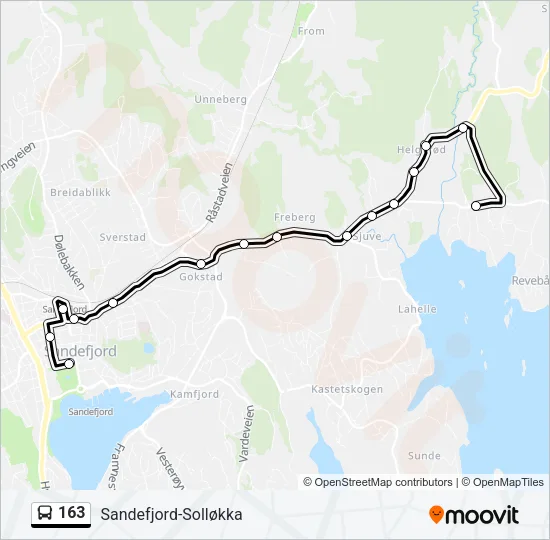 163 Bus Line Map