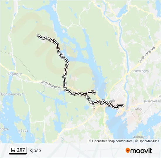 207 Bus Line Map