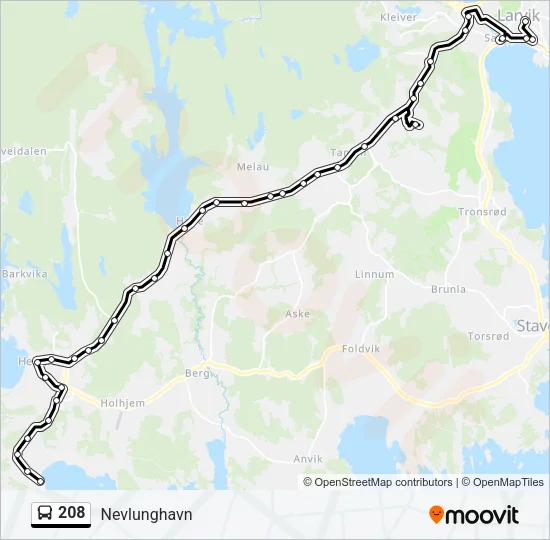 208 Bus Line Map