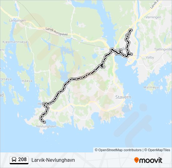 208 Bus Line Map