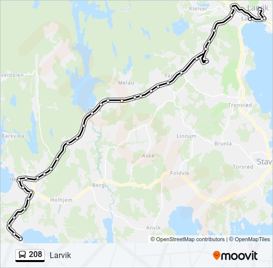 208 bus Line Map