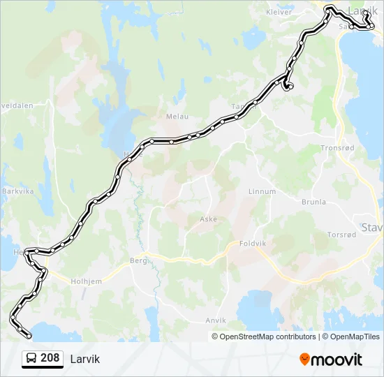 208 Bus Line Map