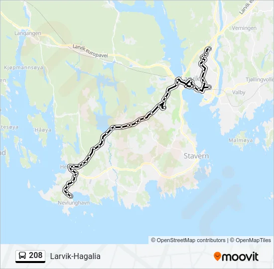 208 Bus Line Map
