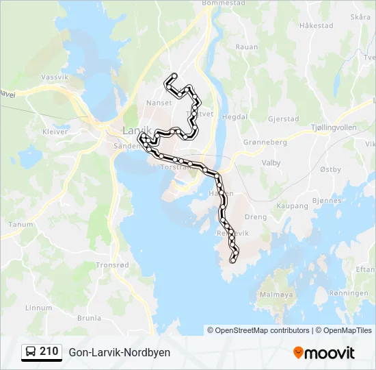 210 Bus Line Map