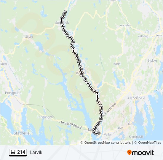 214 bus Line Map