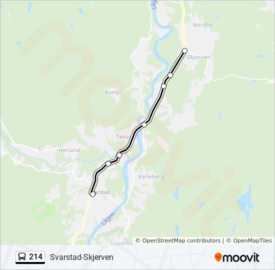 214 bus Line Map