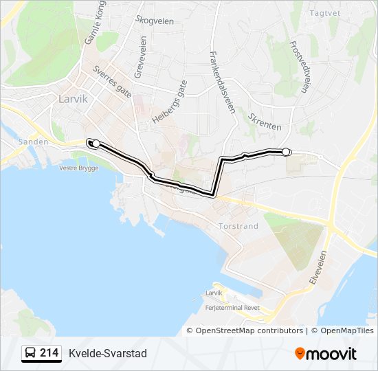 214 bus Line Map