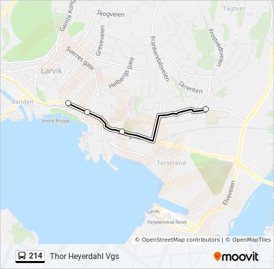 214 bus Line Map