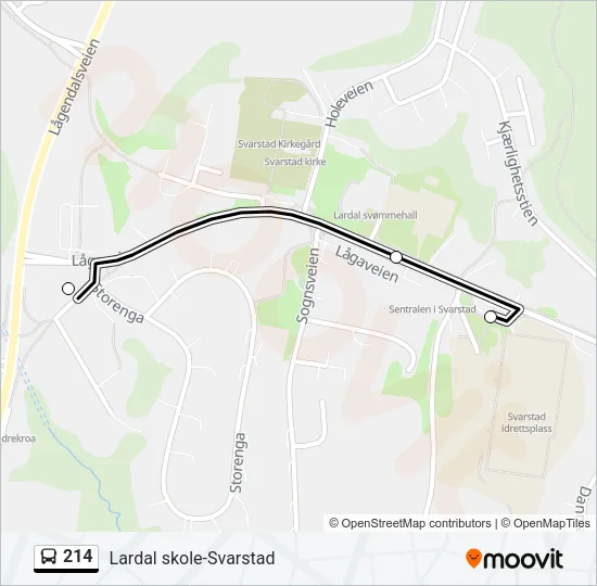 214 Bus Line Map