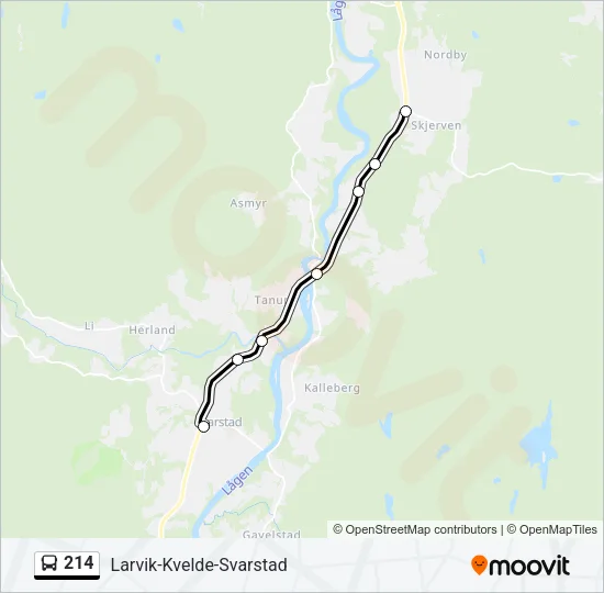 214 Bus Line Map