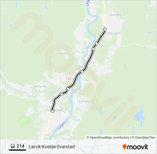 214 Bus Line Map