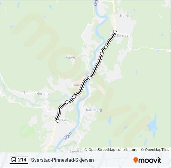 214 bus Line Map