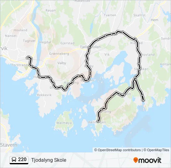 220 Bus Line Map