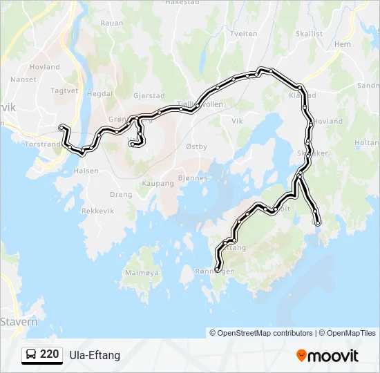 220 Bus Line Map