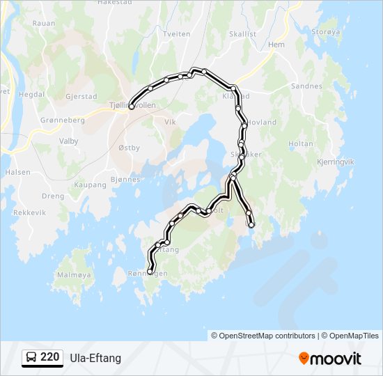 220 Bus Line Map