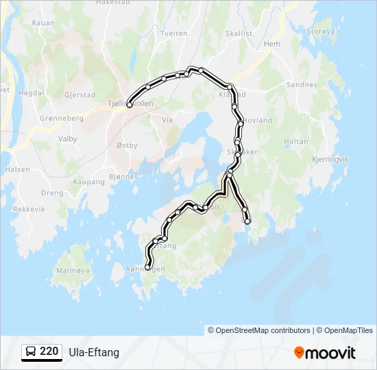 220 Bus Line Map