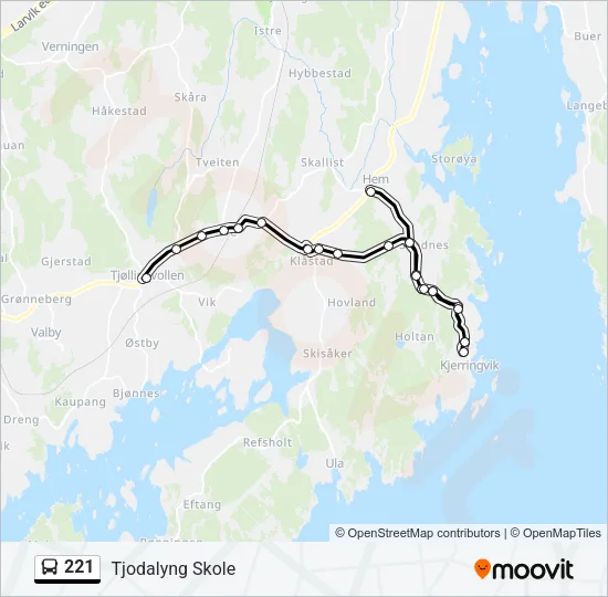 221 Bus Line Map