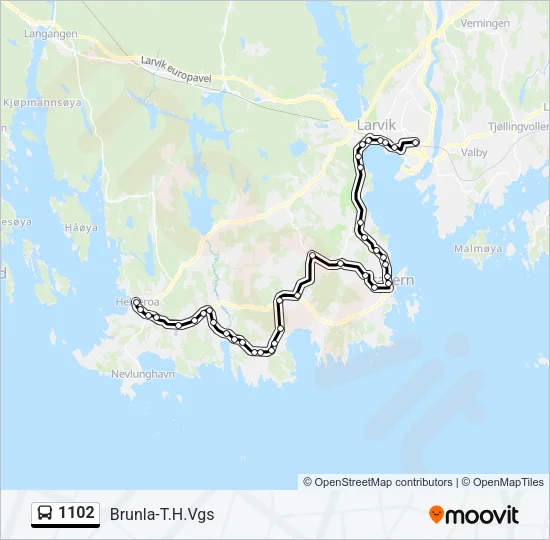 1102 Bus Line Map