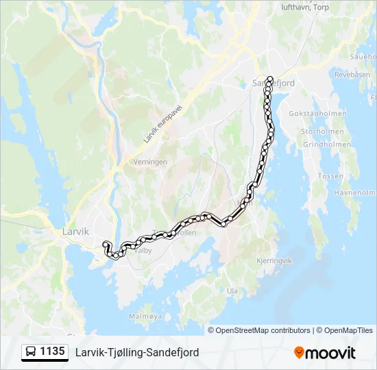 1135 Bus Line Map