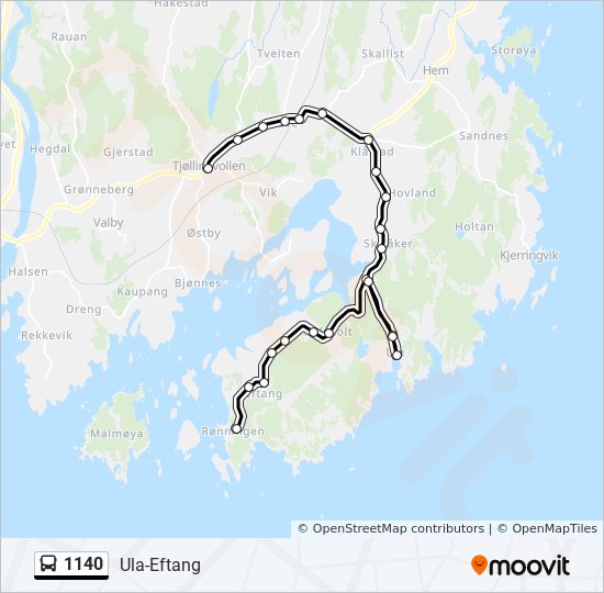 1140 bus Line Map