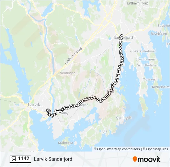 1142 Bus Line Map