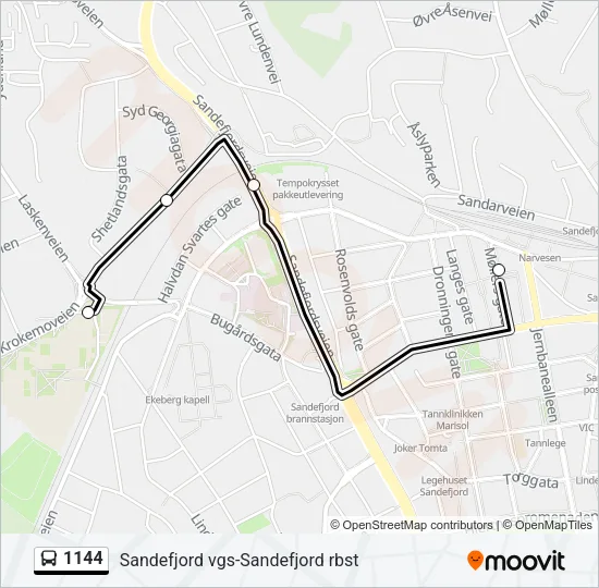 1144 Bus Line Map