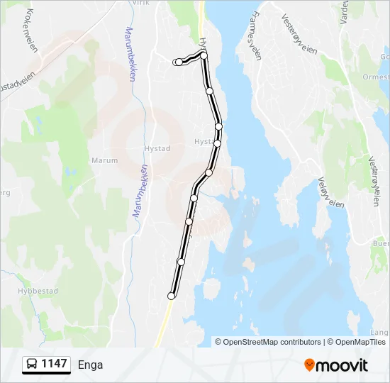 1147 Bus Line Map
