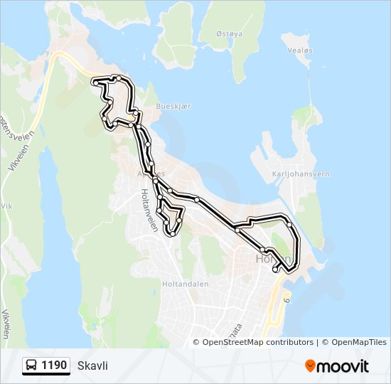 1190 bus Line Map