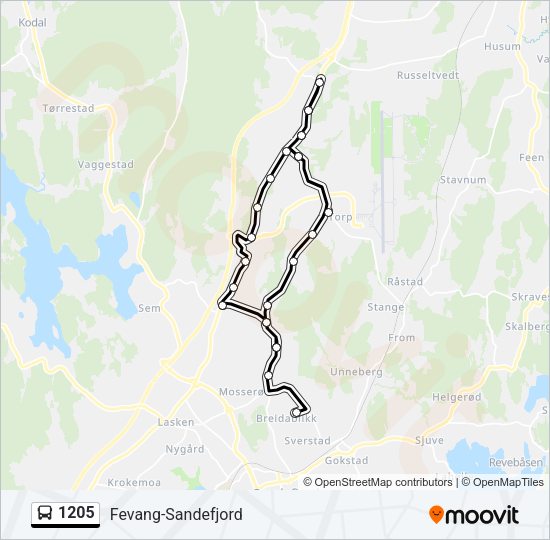 1205 Bus Line Map