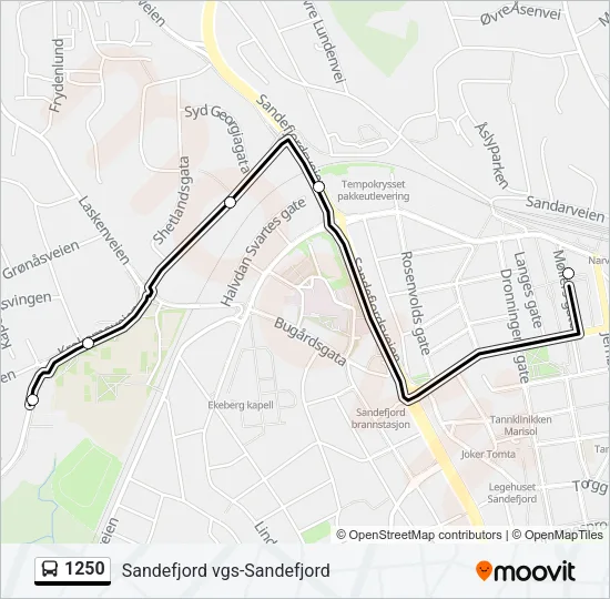 1250 Bus Line Map