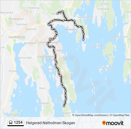 1254 Bus Line Map