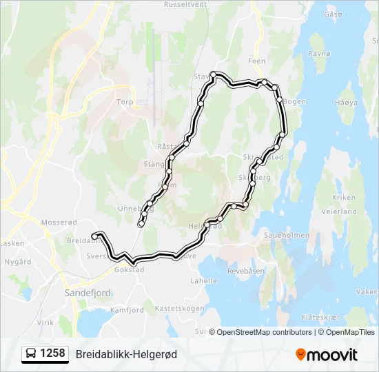 1258 Bus Line Map
