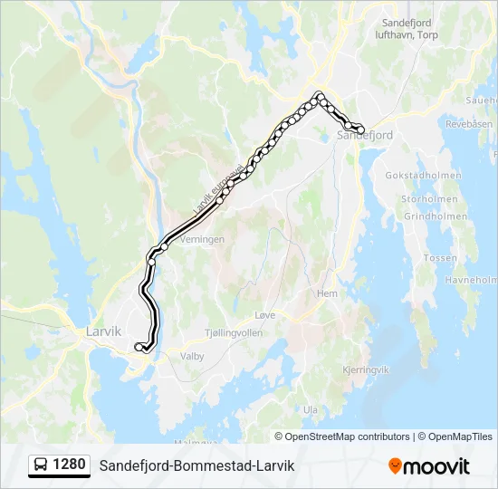 1280 Bus Line Map