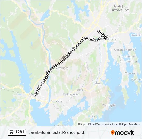 1281 Bus Line Map