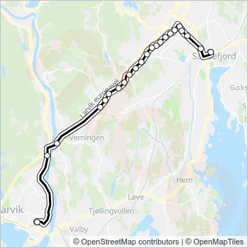 1282 Bus Line Map
