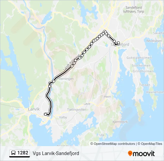 1282 Bus Line Map
