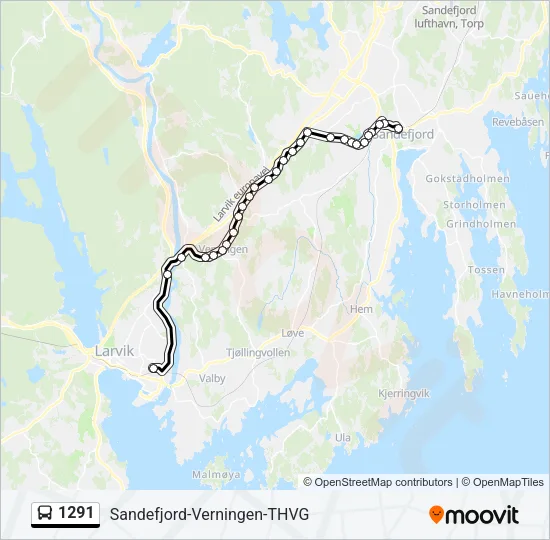 1291 Bus Line Map
