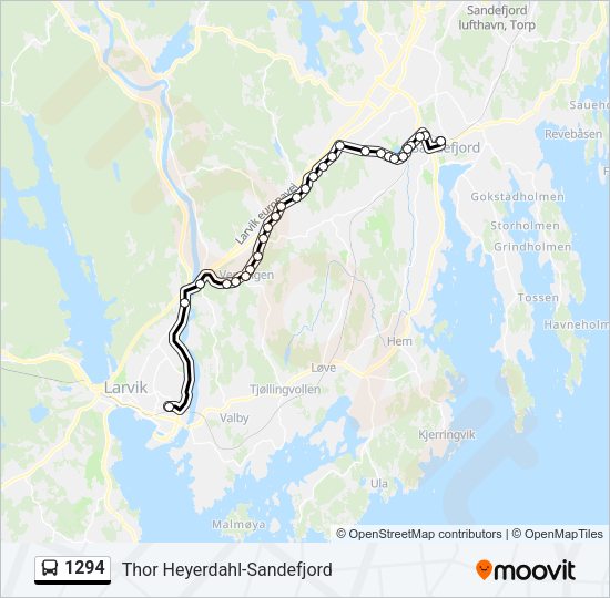 1294 Bus Line Map