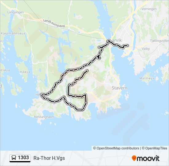 1303 bus Line Map