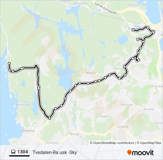 1304 Bus Line Map