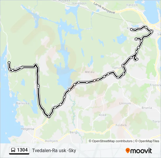 1304 Bus Line Map